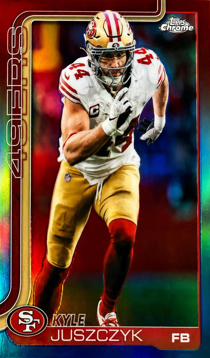 2025 Topps Chrome Football Red White and Blue Refractor Kyle Juszczyk #270
