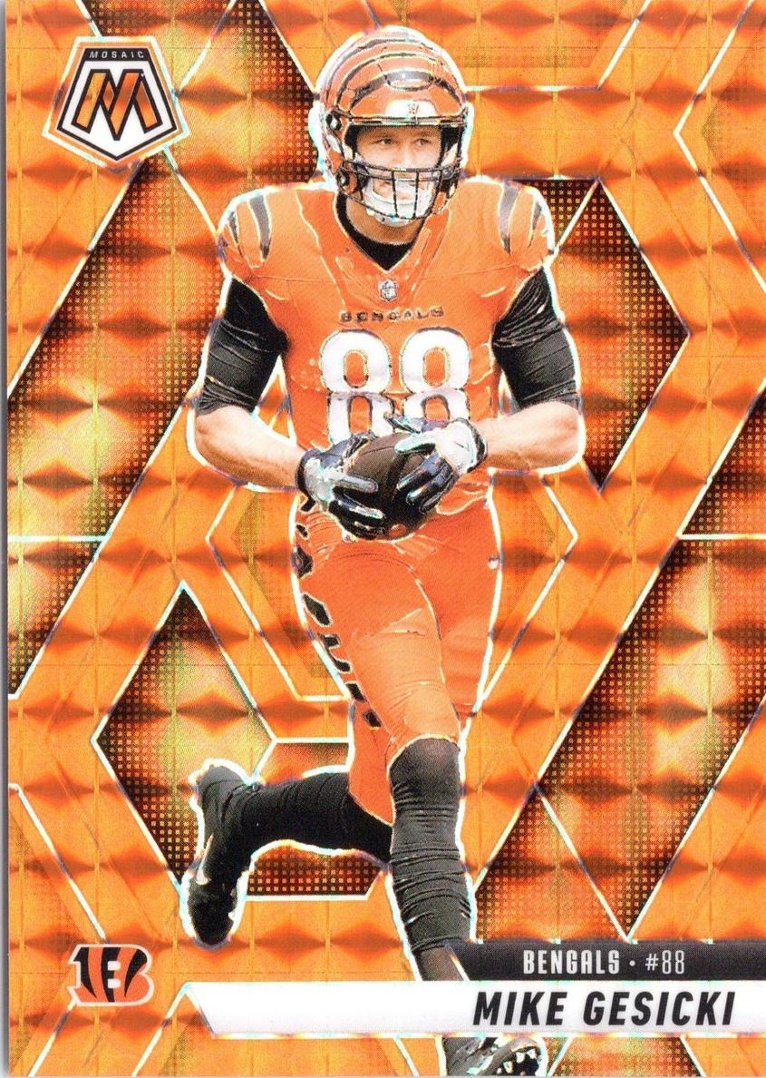 2025 Panini Mosaic Football Orange Mike Gesicki #36
