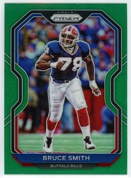 2020 Panini Prizm Football Green Prizm Bruce Smith #9