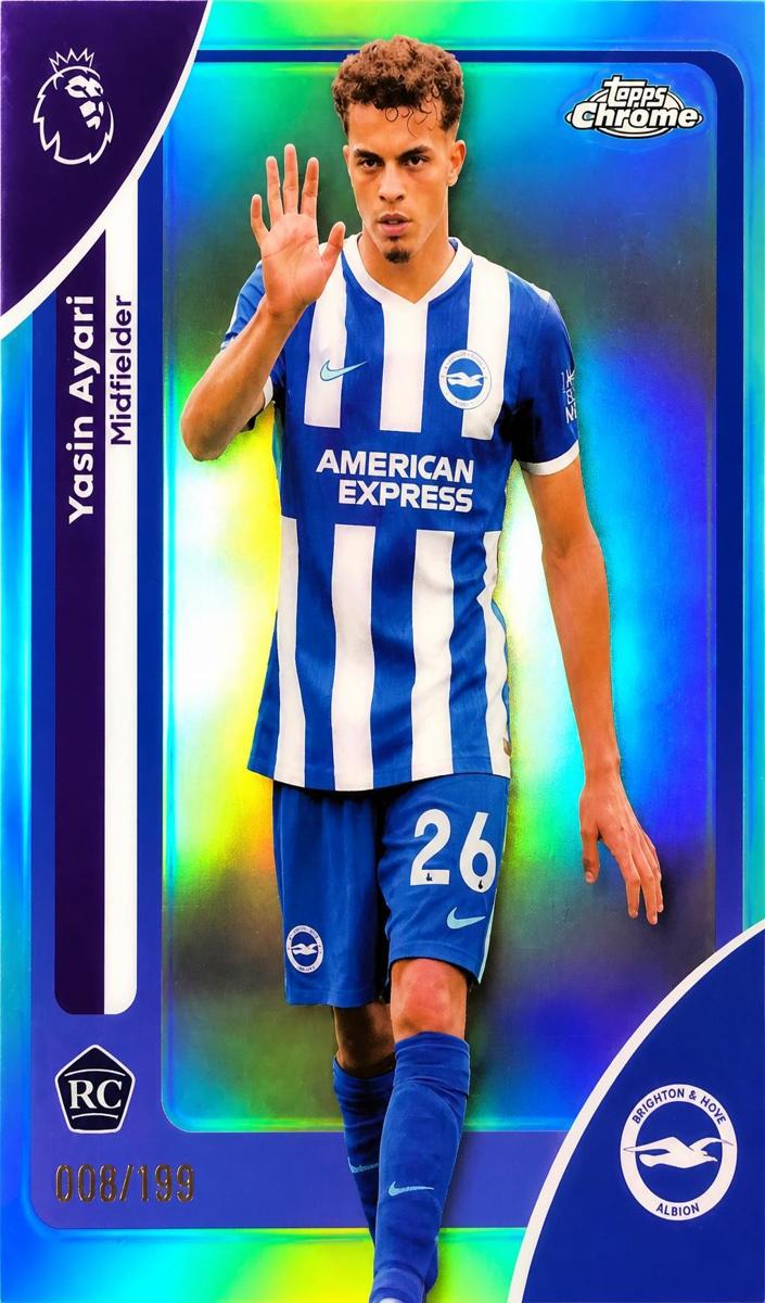 2026 Topps Chrome Premier League Soccer Aqua Refractor Yasin Ayari #43