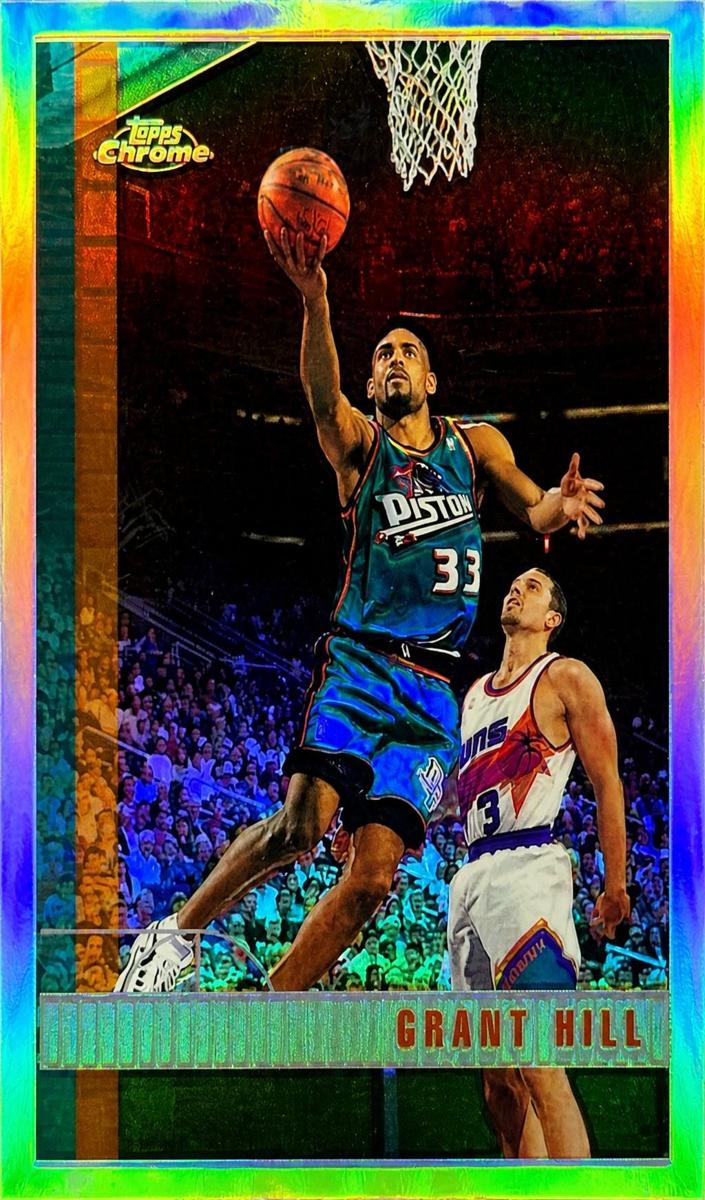 1997 Topps Chrome Basketball Refractor Grant Hill #29 PSA 9