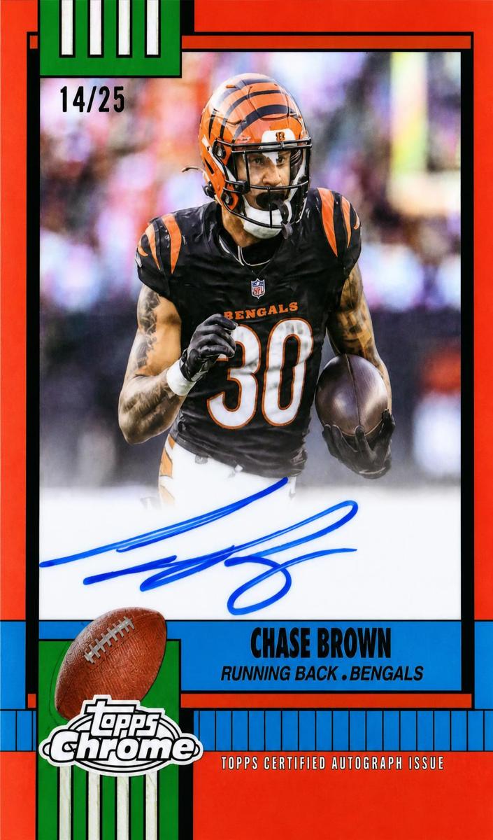 2025 Topps Chrome Football Orange Refractor Chase Brown #1990-CB