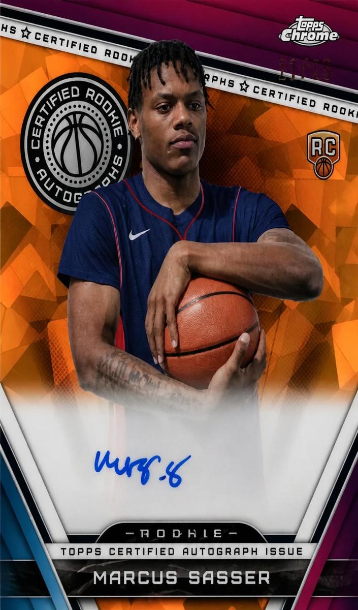 2023 Topps Chrome Sapphire Basketball Orange Marcus Sasser #CRA-MS