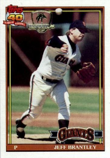 1991 Topps Baseball Jeff Brantley #17 PSA 9