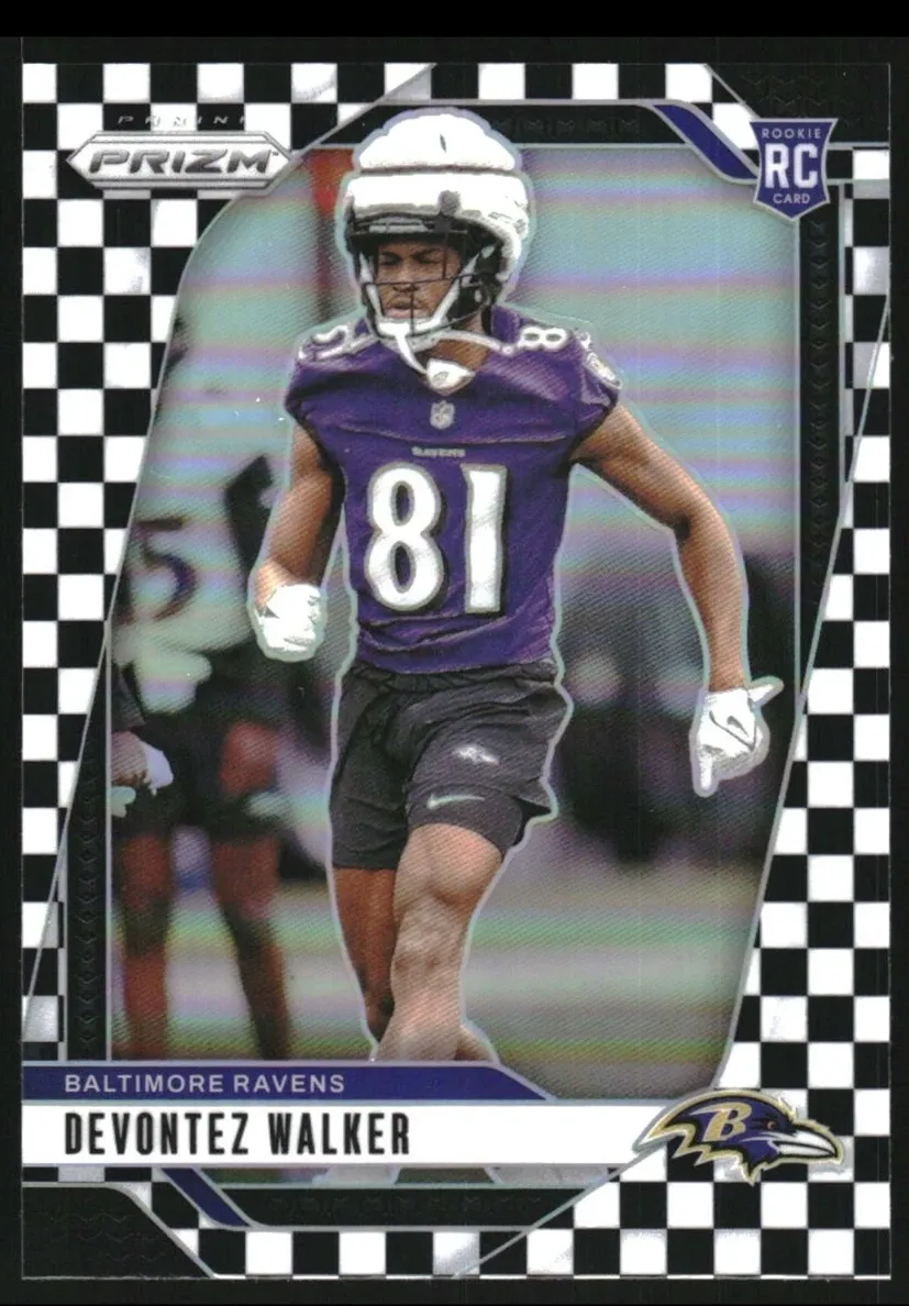 2024 Panini Prizm Football Black and White Checker Devontez Walker #328 SGC 9