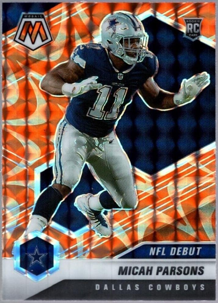 2021 Panini Mosaic Football Reactive Orange Micah Parsons #257 PSA 9