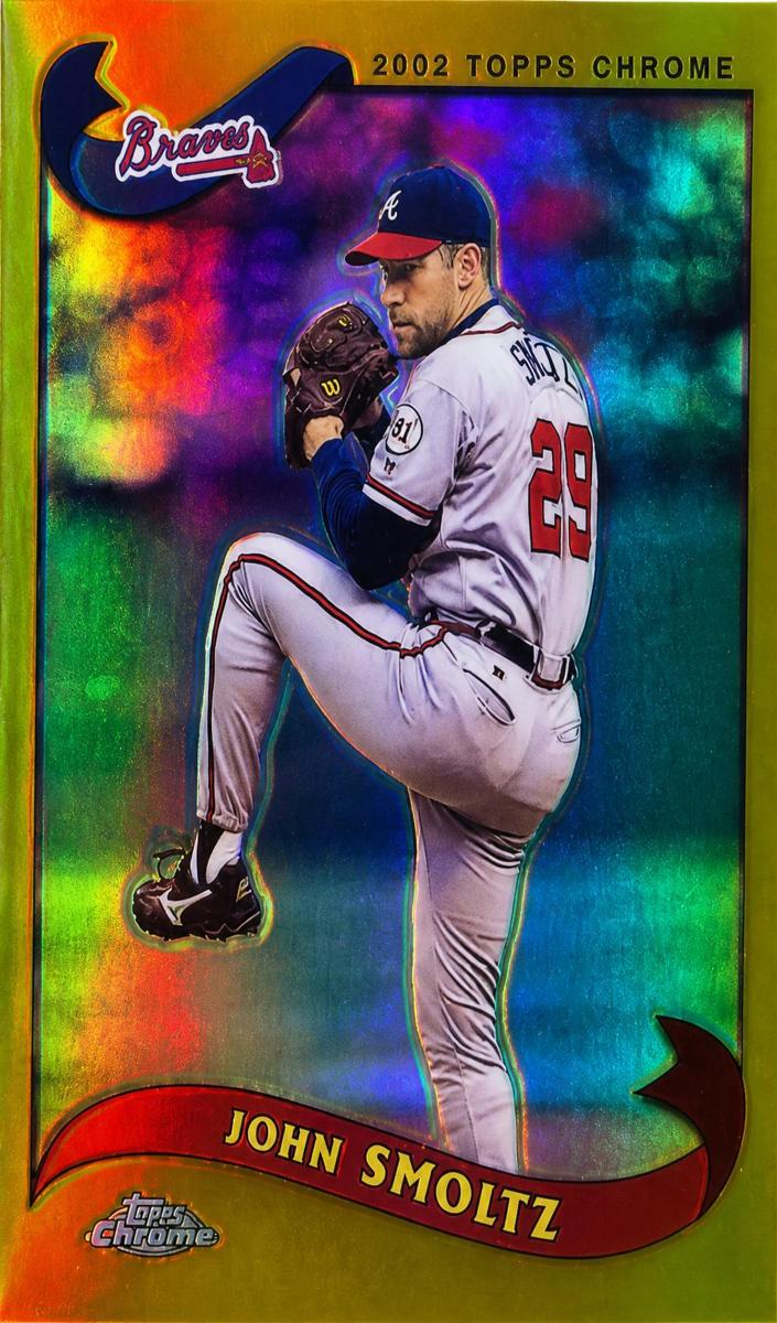 2002 Topps Chrome Baseball Gold Refractor John Smoltz #145 PSA 9
