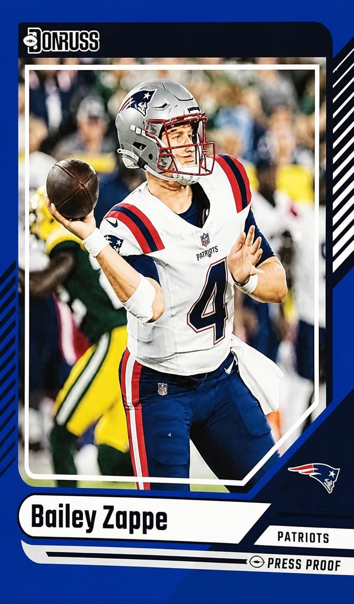 2024 Panini Donruss Football Press Proof Blue Bailey Zappe #70
