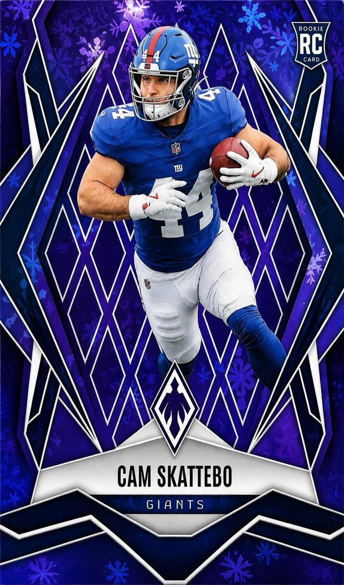 2025 Panini Phoenix Football Purple Winter Cam Skattebo #168