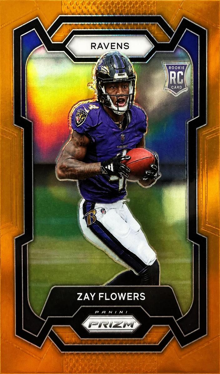 2023 Panini Prizm Football Orange Zay Flowers #307 PSA 9
