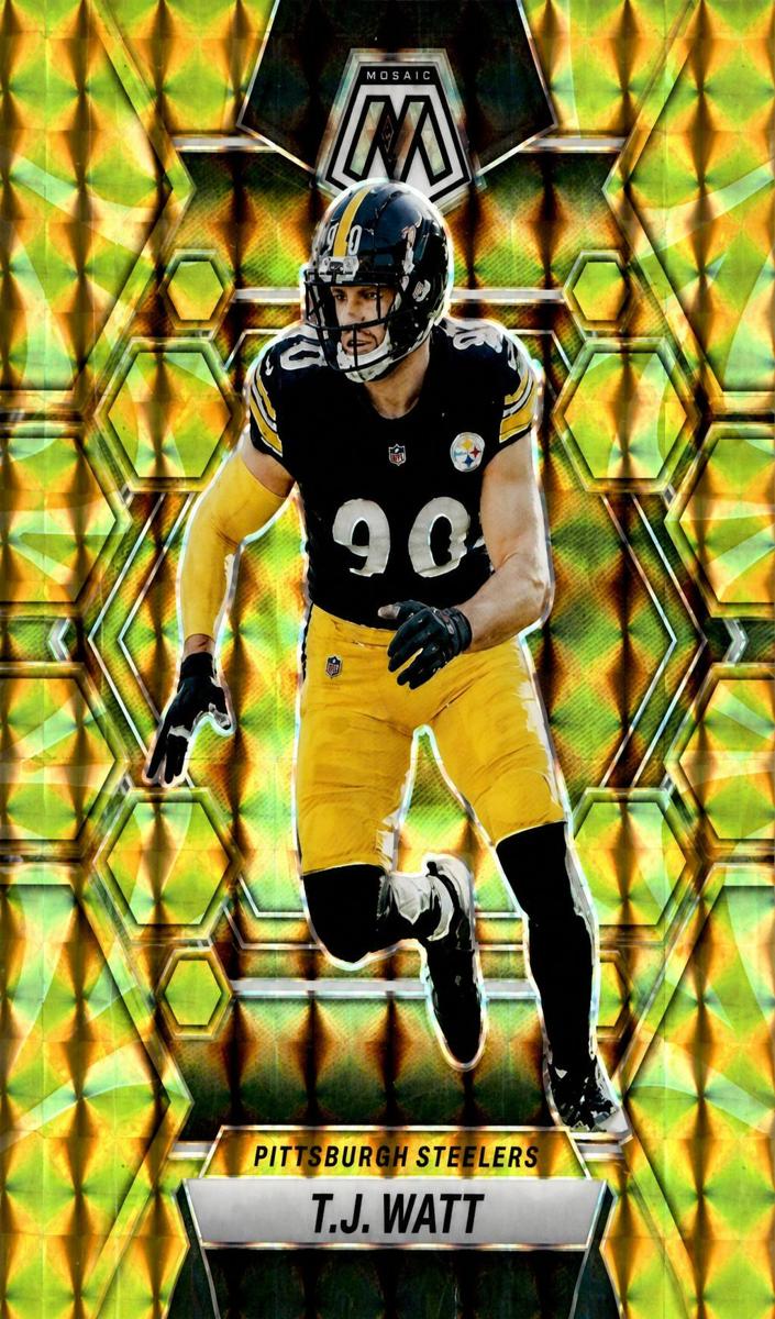 2023 Panini Mosaic Football Reactive Yellow T.J. Watt #205 CGC 9.5
