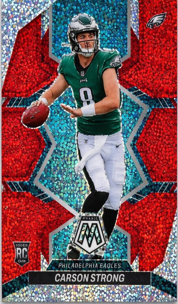 2022 Panini Mosaic Football Red Sparkle Carson Strong #306