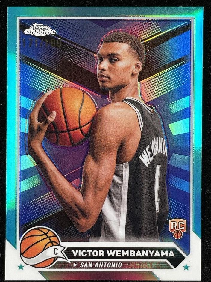 2023 Topps Chrome Basketball Aqua Refractor Victor Wembanyama #1