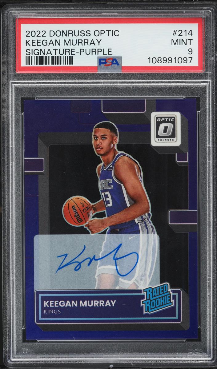 2022 Donruss Optic Basketball Purple Keegan Murray #214 PSA 8.5