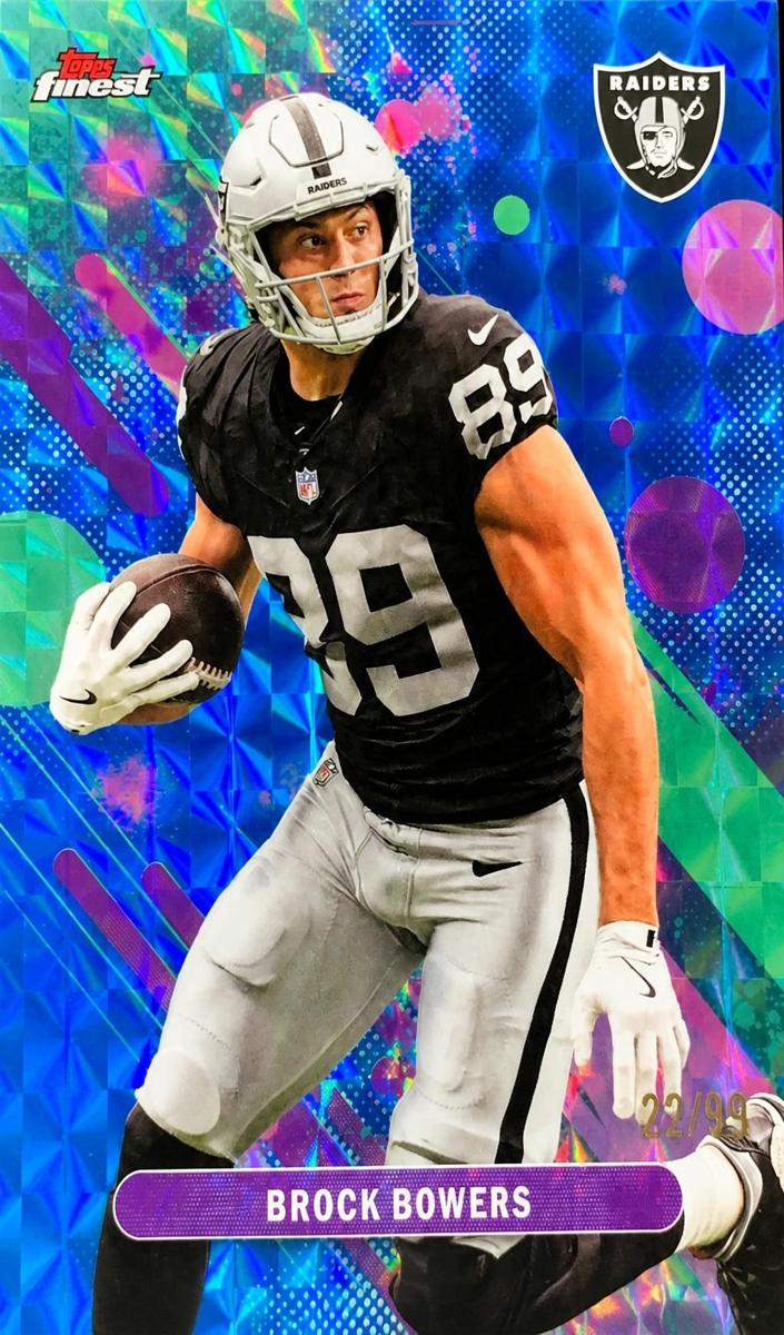 2025 Topps Finest Football Blue Geometric Brock Bowers #95