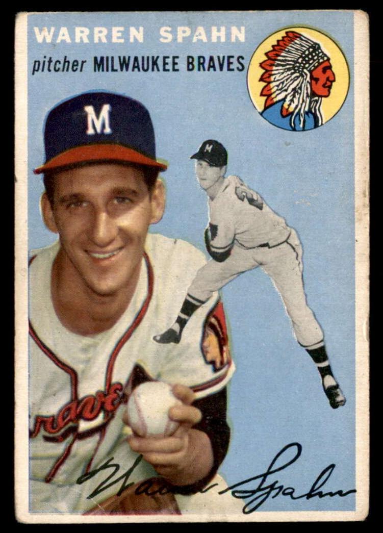 1954 Topps Baseball Warren Spahn #20 PSA 5.5