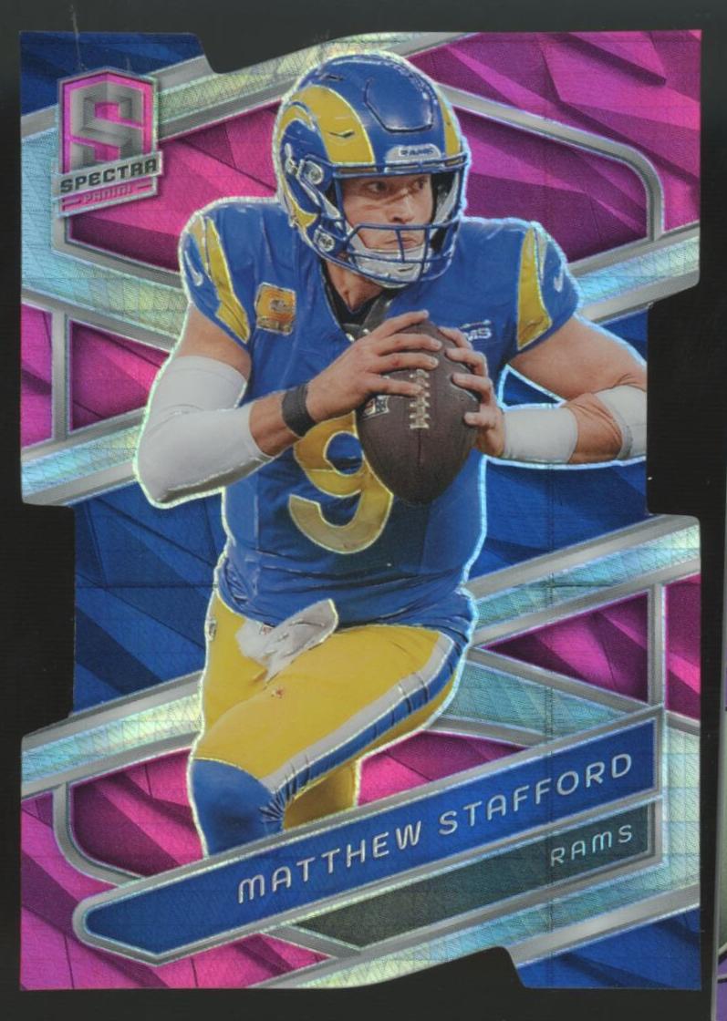 2024 Panini Spectra Football Neon Pink Die Cut Matthew Stafford #63