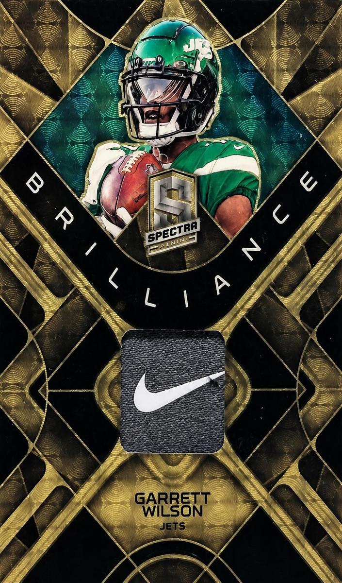 2023 Panini Spectra Football Gold Laundry Tags Nike Swoosh Garrett Wilson #BRI-GWI