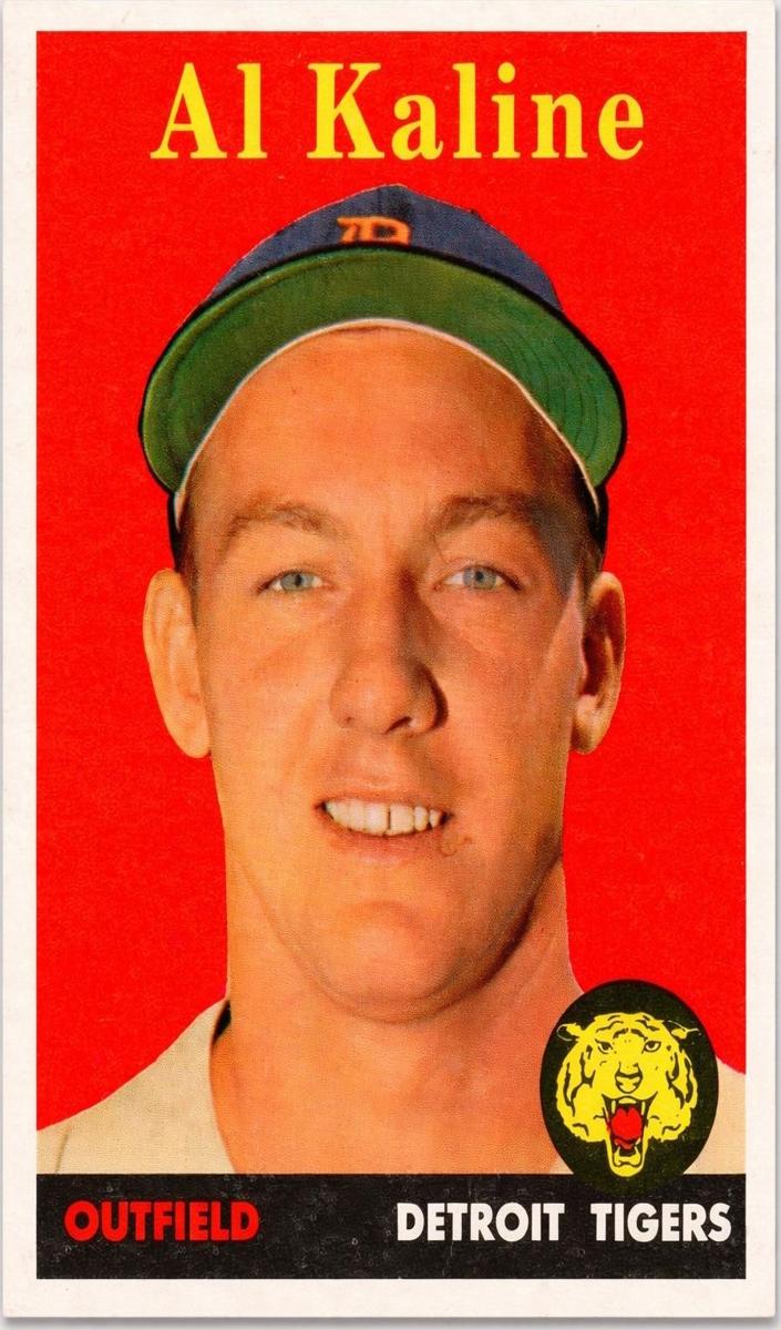 1958 Topps Baseball Yellow Name Al Kaline #70