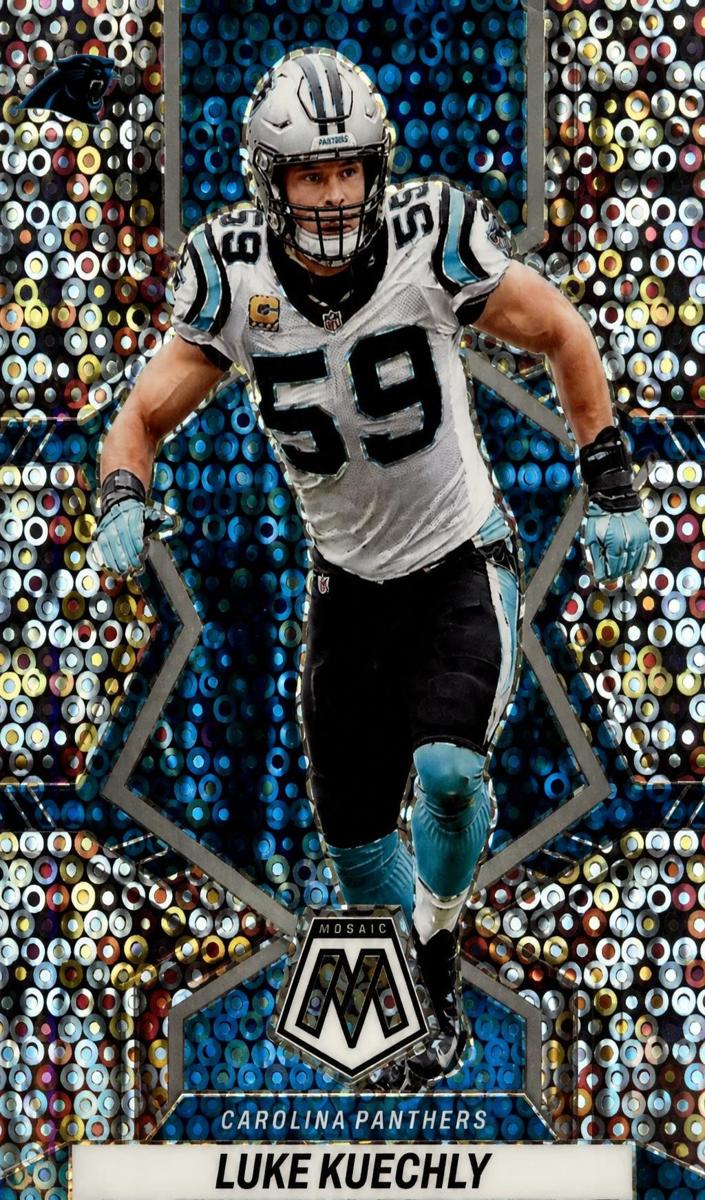 2022 Panini Mosaic Football No Huddle Silver Luke Kuechly #32