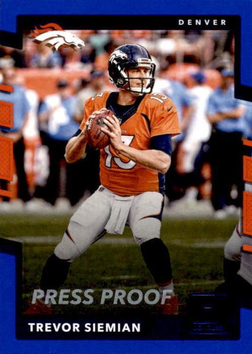 2017 Panini Donruss Football Press Proof Blue Trevor Siemian #141