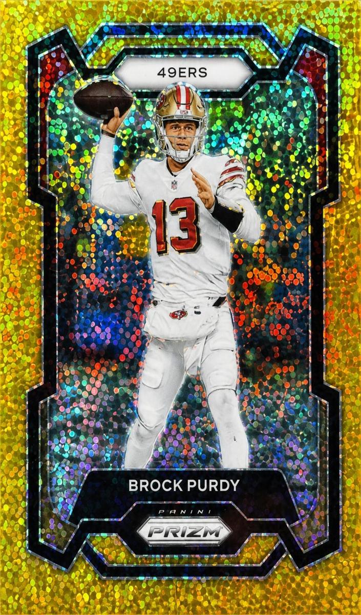 2023 Panini Prizm Football Gold Sparkle Brock Purdy #266 PSA 9