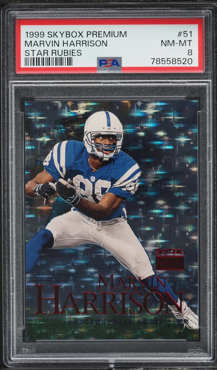 1999 Skybox Premium Football Star Rubies Marvin Harrison #51 PSA 7