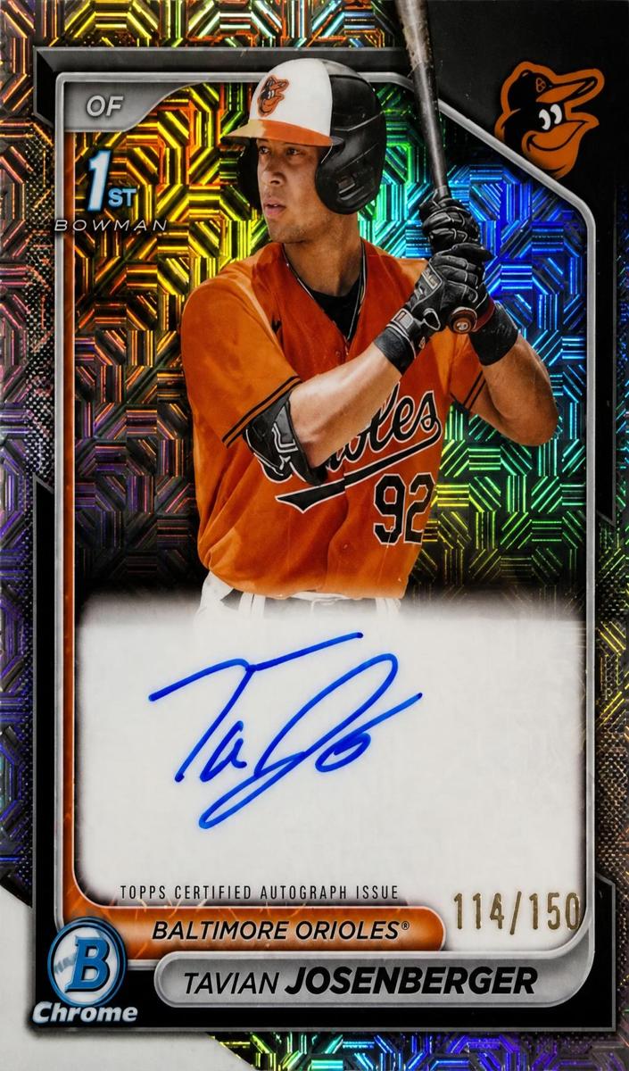 2024 Bowman Chrome Prospects Baseball Refractor Tavian Josenberger #CPA-TJ PSA 9