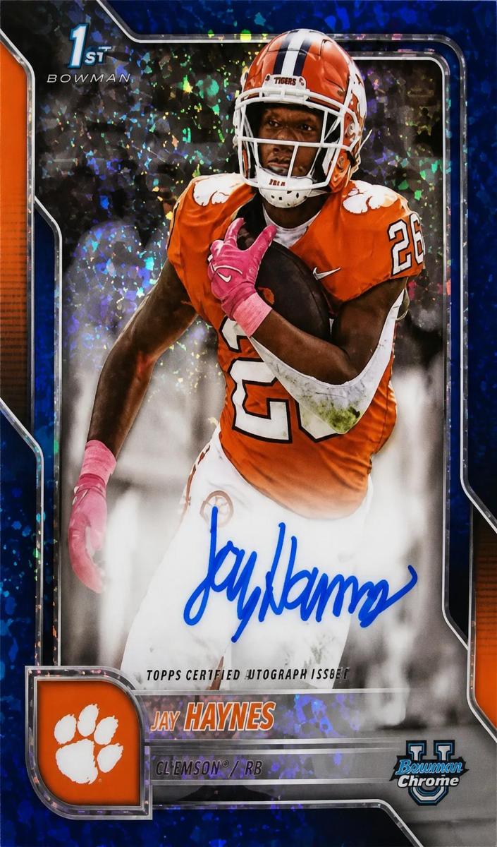 2025 Bowman Chrome University Football Blue Refractor Jay Haynes #BCA-JHA