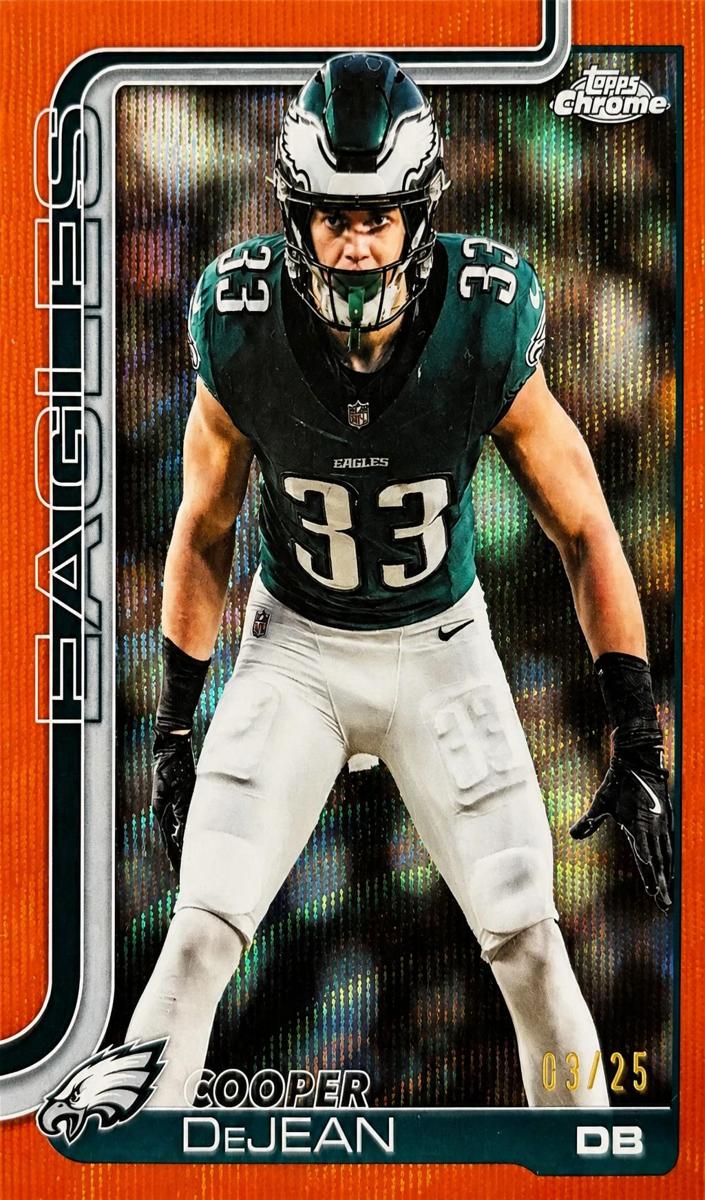 2025 Topps Chrome Football Orange Wave Refractor Cooper DeJean #252
