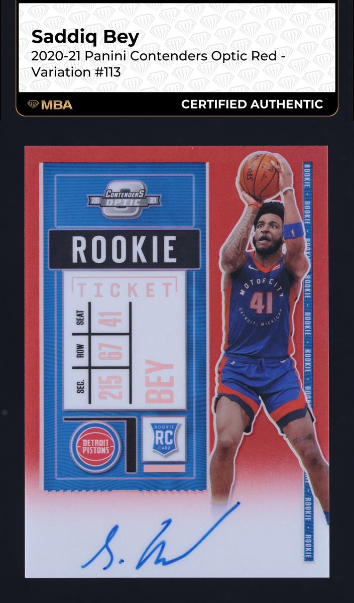 2020 Panini Contenders Optic Basketball Red Saddiq Bey #113