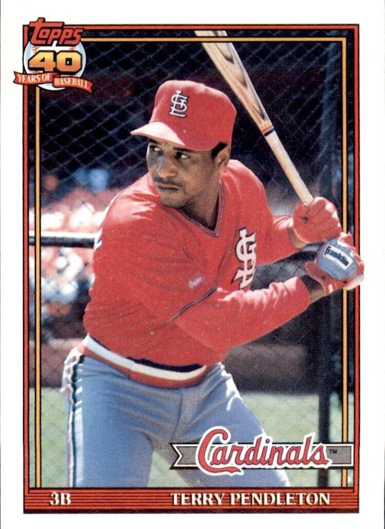1991 Topps Baseball Terry Pendleton #485 PSA 8.5