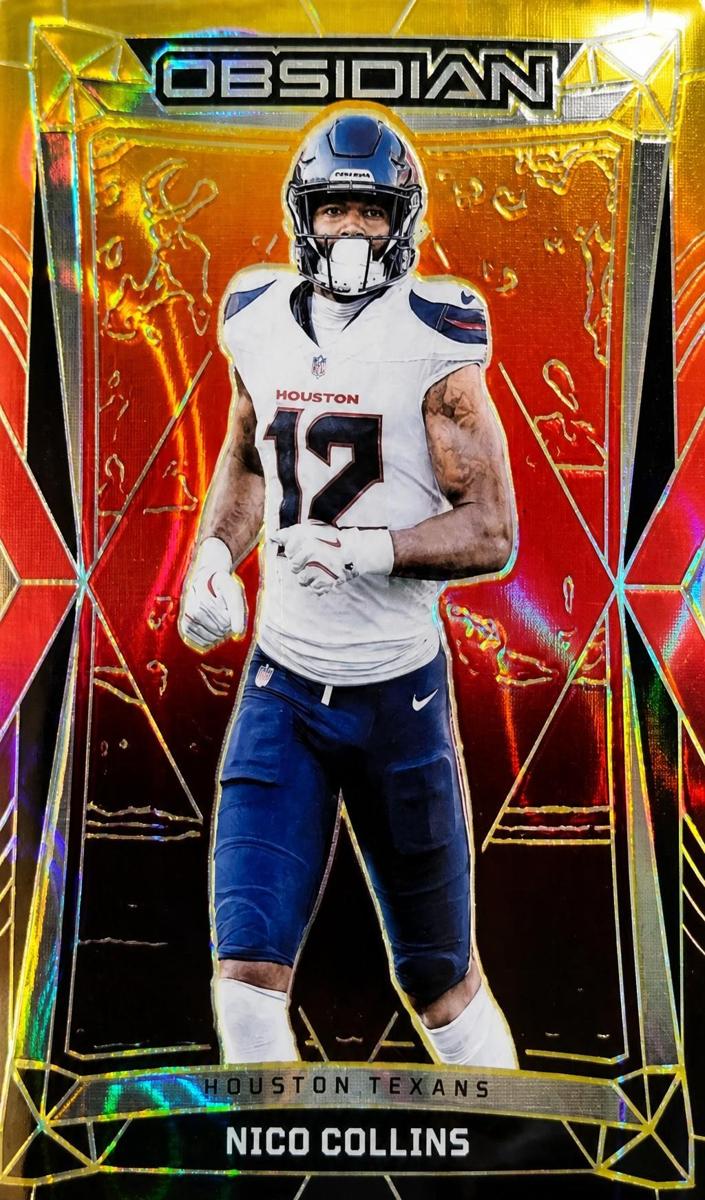2024 Panini Obsidian Football Molten FOTL Nico Collins #75 PSA 9