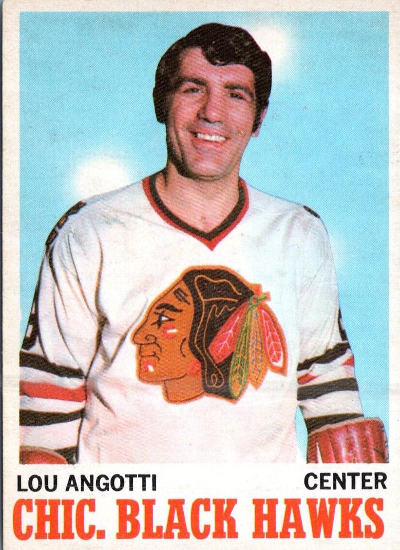 1970 O-Pee-Chee Hockey Lou Angotti #12 PSA 8