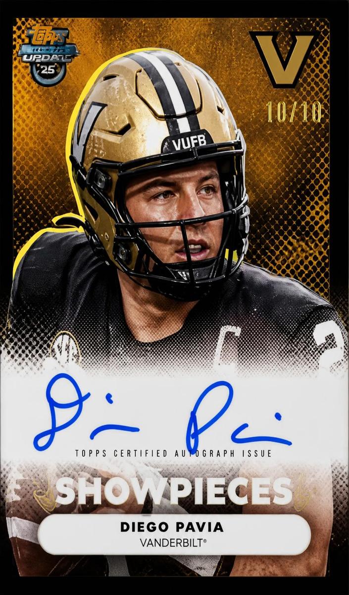 2025 Bowman Best University Football Black Refractor Diego Pavia #BSA-DP
