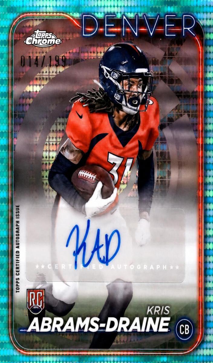 2024 Topps Chrome Football Aqua Geometric Refractor Kris Abrams-Draine #RA-KAB
