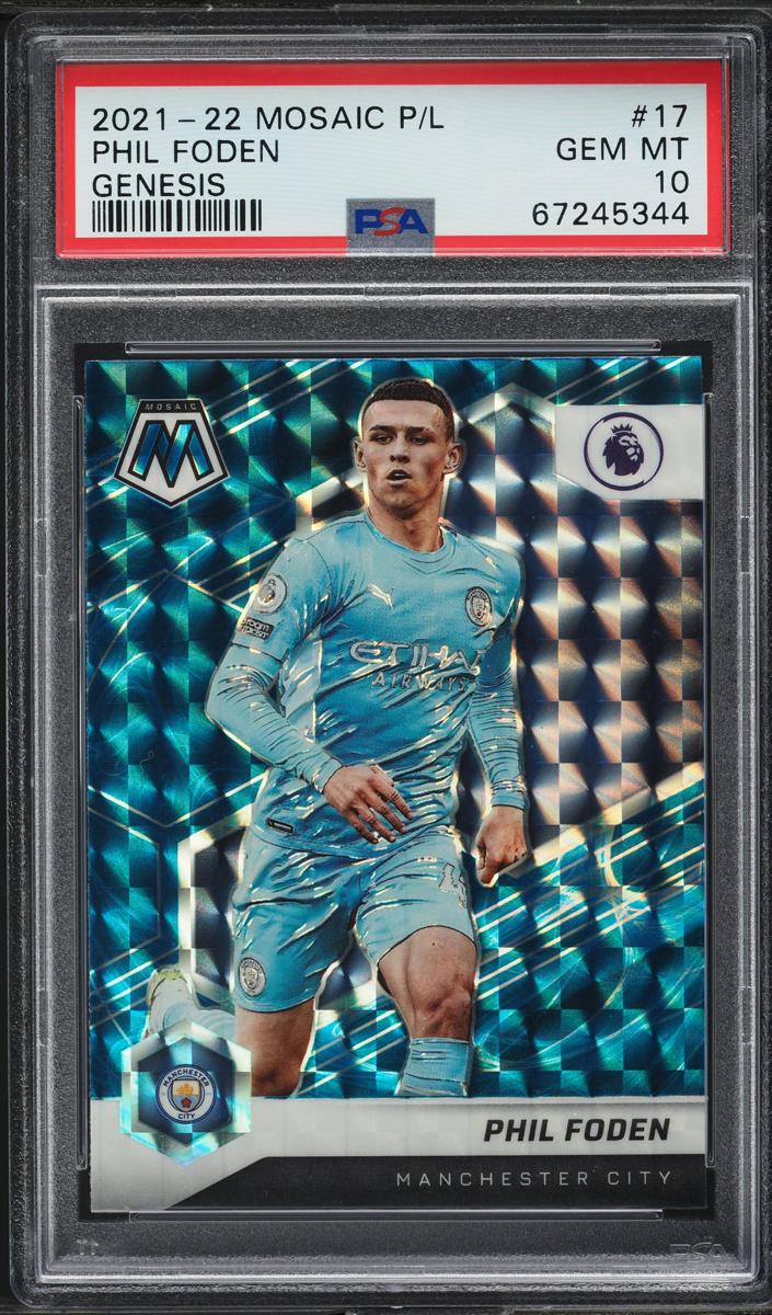 2021 Panini Mosaic Premier League Soccer Genesis Phil Foden #17