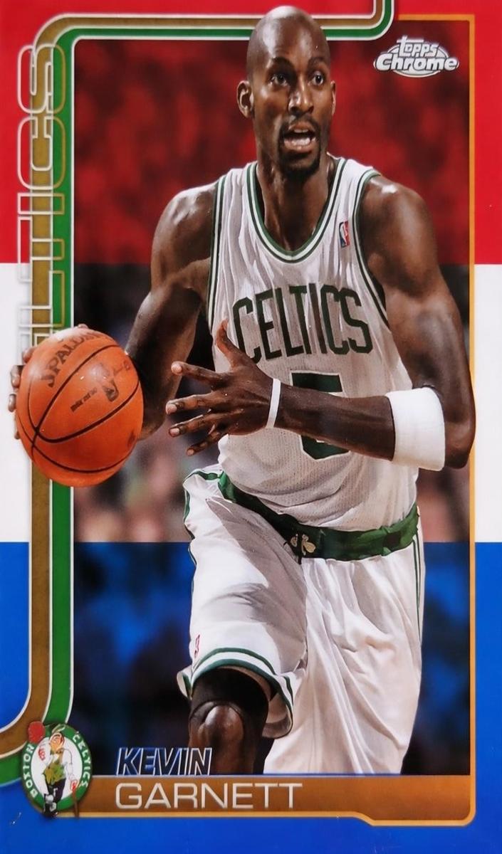 2025 Topps Chrome Basketball Red White and Blue Refractor Kevin Garnett #247