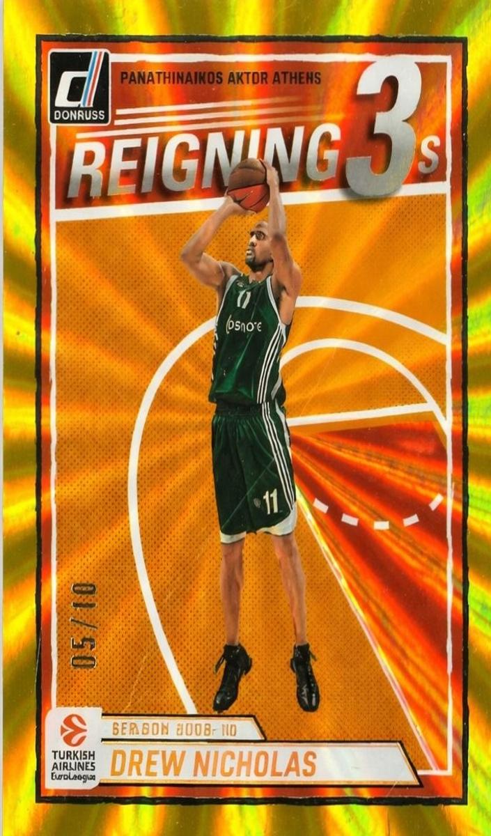 2024 Donruss Turkish Airlines EuroLeague Basketball Gold Laser Drew Nicholas #10