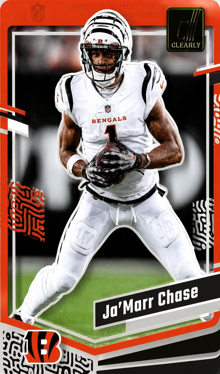 2023 Panini Clearly Donruss Football Gold Ja'Marr Chase #12