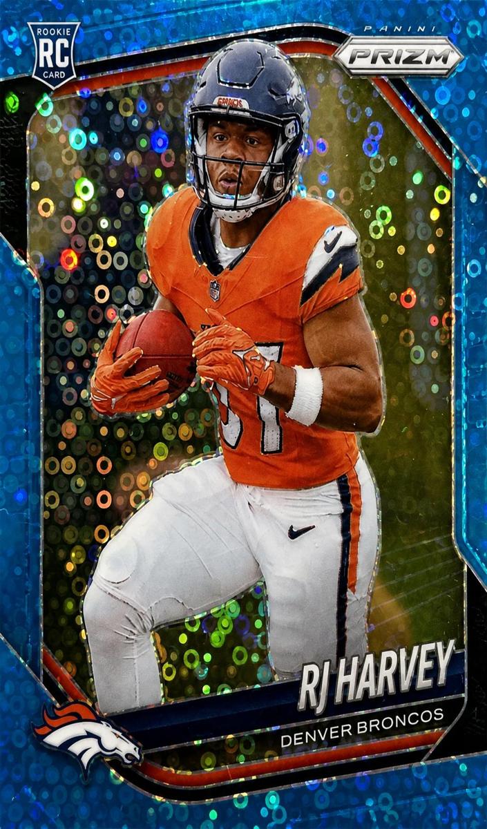 2025 Panini Prizm Football No Huddle Blue RJ Harvey #303
