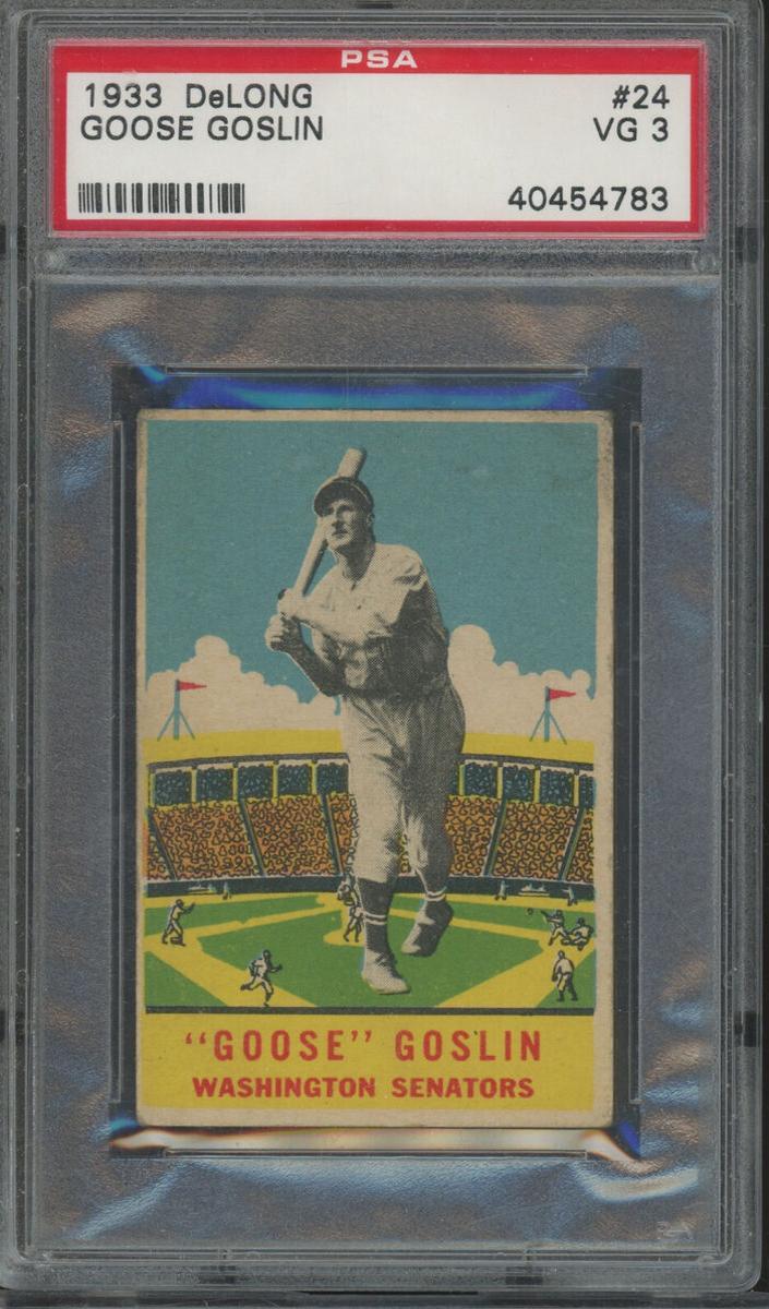 1933 R333 DeLong Gum Baseball Goose Goslin #24 PSA 3