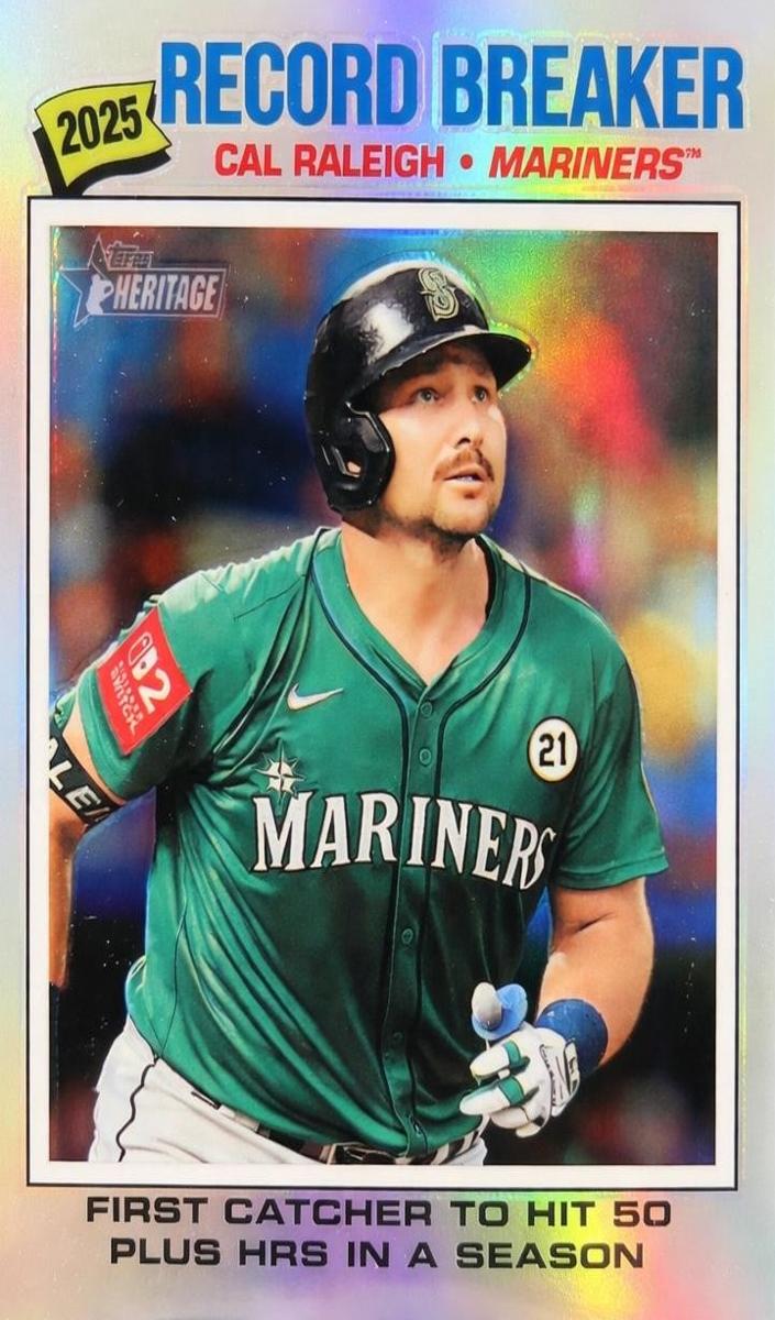 2026 Topps Heritage Baseball Refractor Cal Raleigh #231