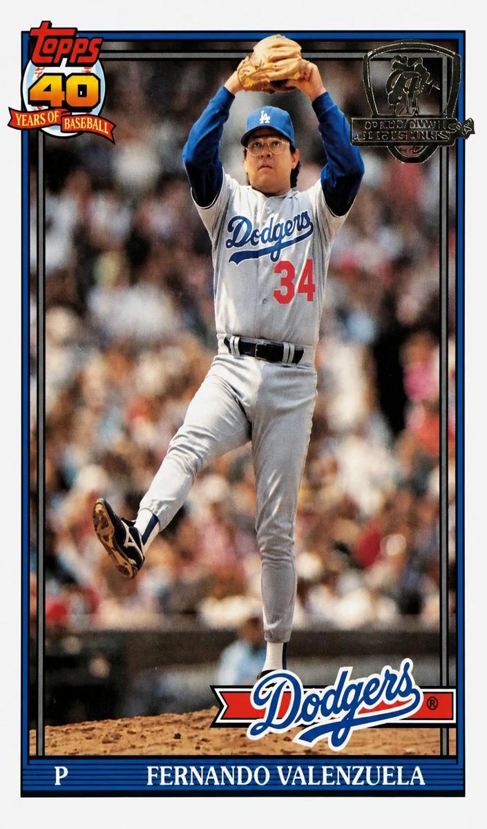 1991 Topps Baseball Fernando Valenzuela #80