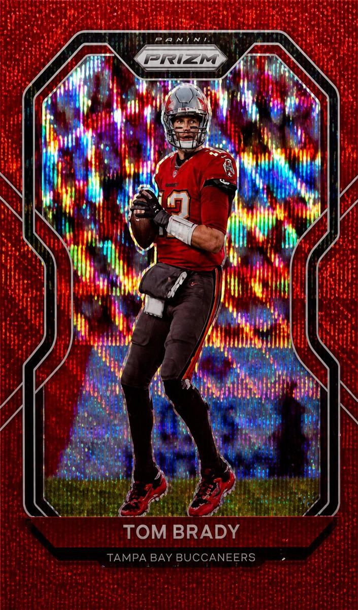 2020 Panini Prizm Football Red Wave Prizm Tom Brady #255 PSA 9