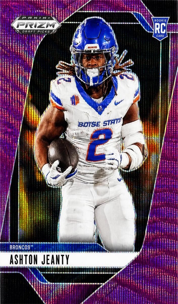 2025 Panini Prizm Draft Picks Football Purple Wave Ashton Jeanty #13 PSA 9