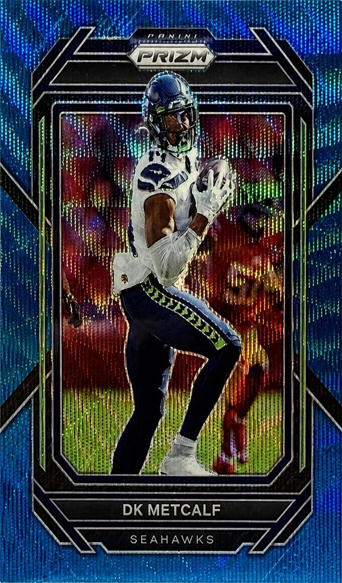2022 Panini Prizm Football Blue Wave DK Metcalf #256 PSA 9