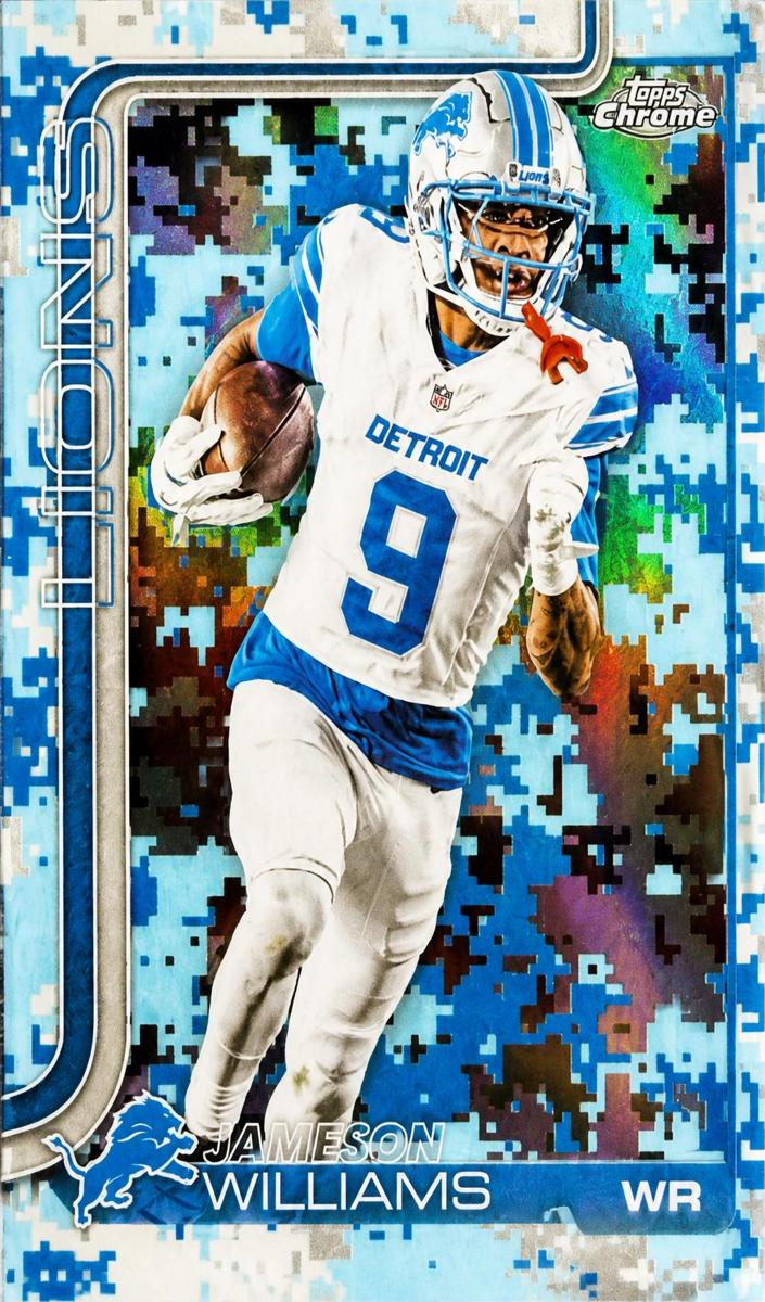 2025 Topps Chrome Football Team Camo Variation Jameson Williams #97