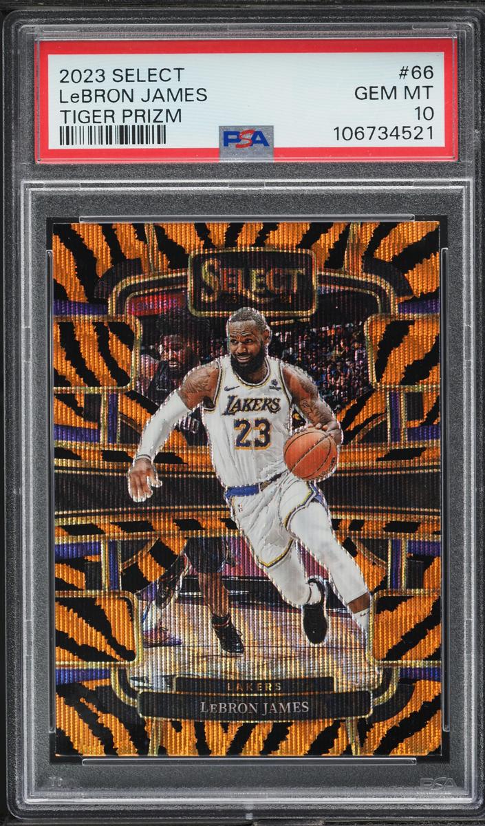 2023 Panini Select Basketball Tiger LeBron James #66 PSA 9