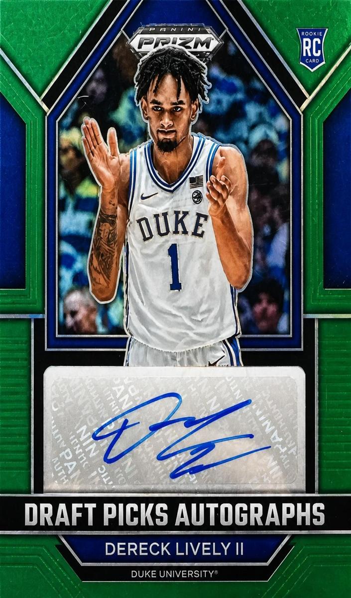 2023 Panini Prizm Draft Picks Basketball Green Dereck Lively II #DPA-DVL PSA 10